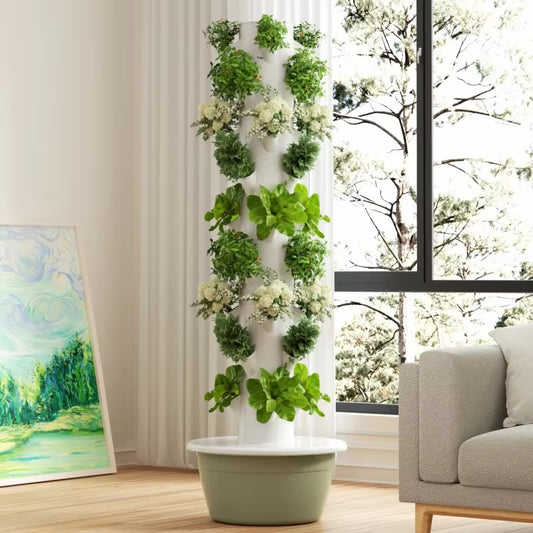 Vertical Garden Tower, Hydroponic 9 Layer, 36 Holes Plant Stacker