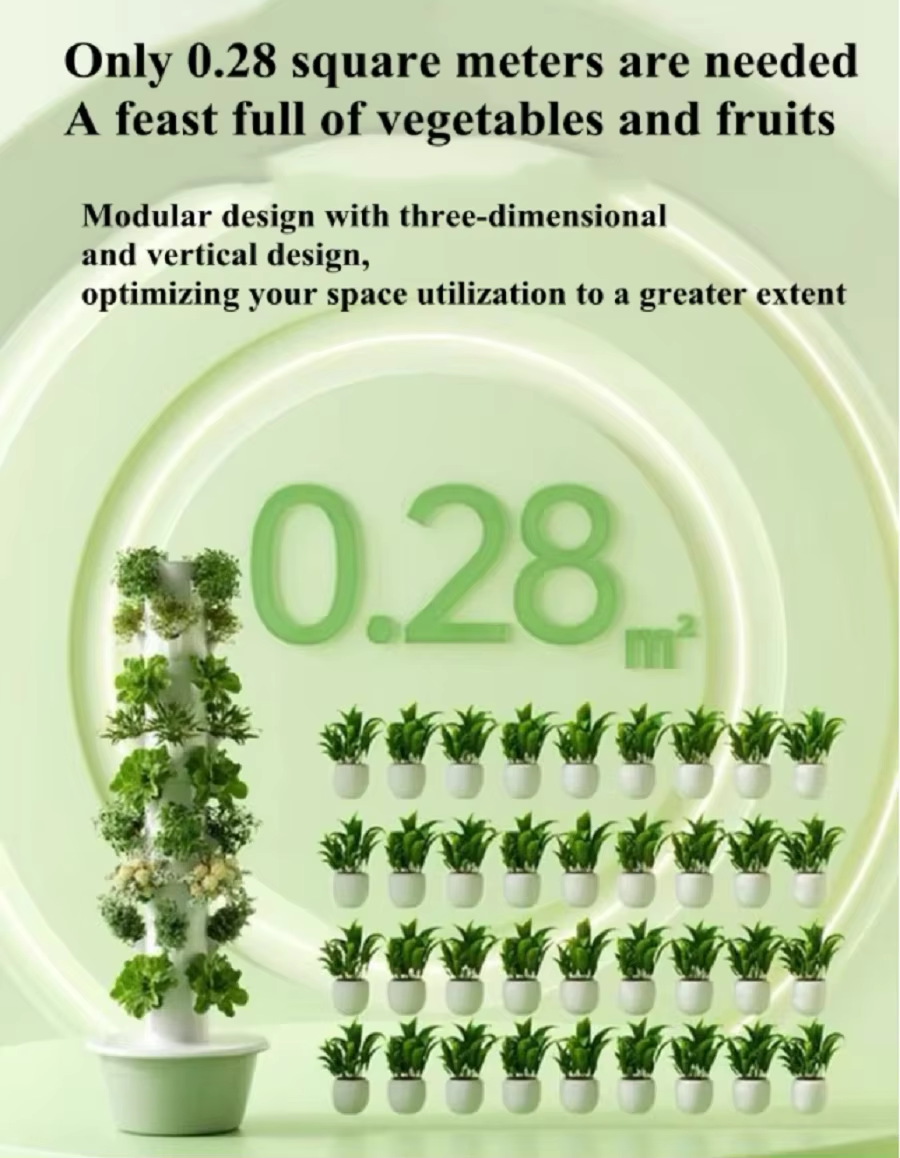 Vertical Garden Tower, Hydroponic 9 Layer, 36 Holes Plant Stacker